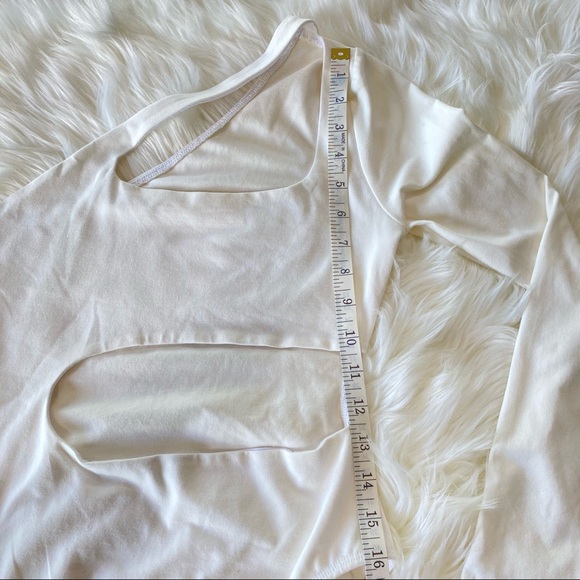 Blue Life One Shoulder Body Suit w Cut Outs White - Picture 4 of 9